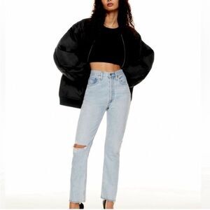 Agolde Riley High Rise‎ Straight Crop in Shatter Size 30